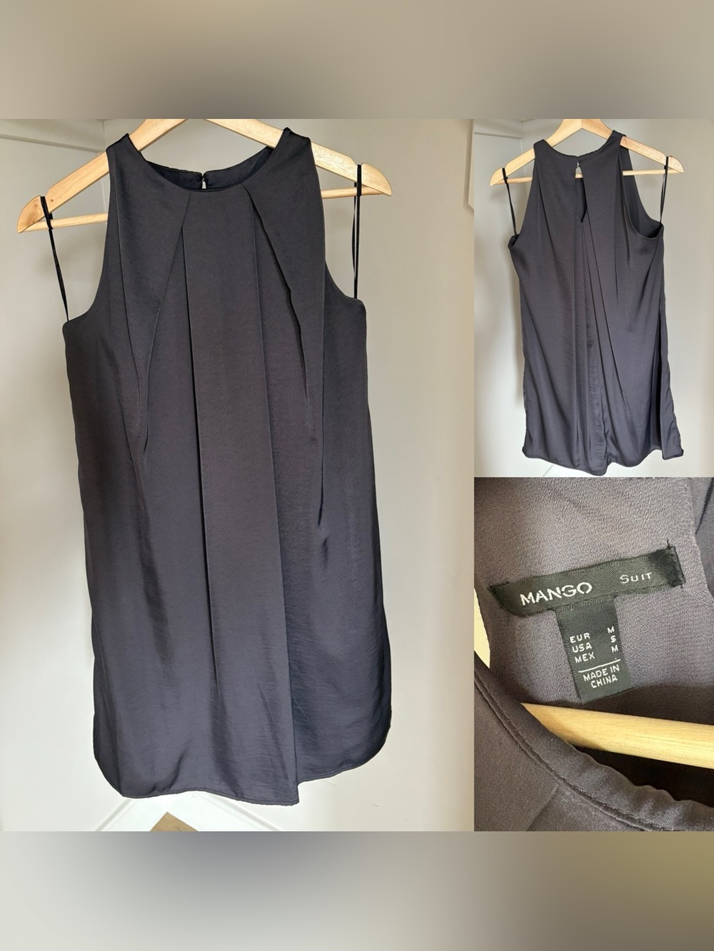 Mango Black Pleated Sleeveless Tunic